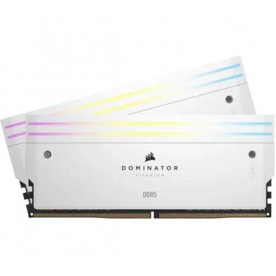 Пам'ять для настільних комп'ютерів Corsair 32 GB (2x16GB) DDR5 7200 MHz Dominator Titanium RGB White (CMP32GX5M2X7200C34W)