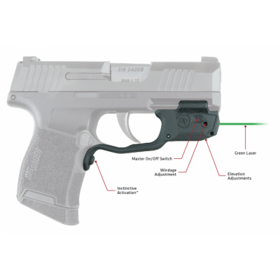 Crimson Trace LG459G Laserguard  5mW Green Laser with 532nM Wavelength & Black Finish for 22 S&W M&P Compact, 380\/9 M&P Shield EZ
