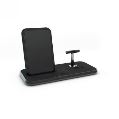 Бездротове ЗУ для мобільних телефонів + стенд + док-станція Zens Stand + Dock Aluminium Wireless Charger 10W Black (ZEDC06B/00)