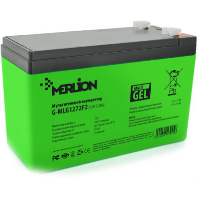 Акумулятор для ДБЖ Merlion 12V 7.2AH Green AGM (G-MLG1272F2)