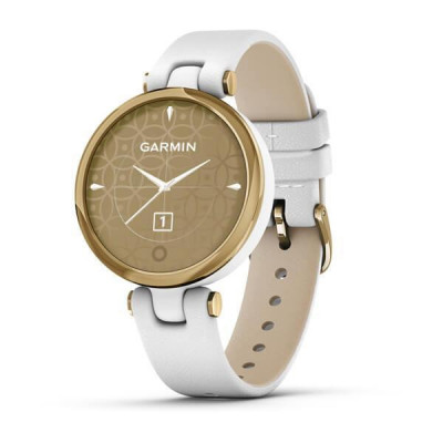 Смарт-годинник Garmin Lily Light Gold Bezel with White Case and Italian Leather Band (010-02384-B3)