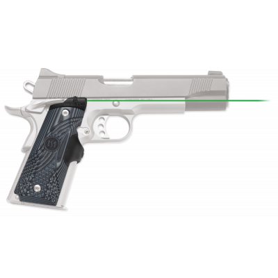 Crimson Trace LG904G Lasergrips Master Series 5mW Green Laser with 532nM Wavelength & 50 ft Range Black & Gray G10 for 1911 Full Size