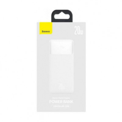 Зовнішній акумулятор (Power Bank) Baseus PowerBank Bipow Digital Display 20000mAh 20W White (PPDML-M02)