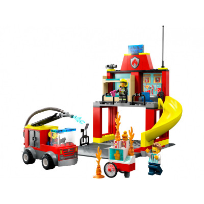 Блоковий конструктор LEGO City Пожежне депо та пожежна машина (60375)