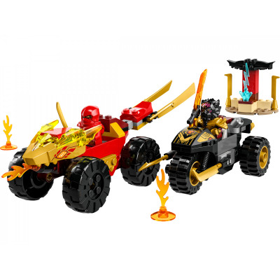 Блоковий конструктор LEGO Ninjago Автомобільна й байкова битва Кая і Раса (71789)