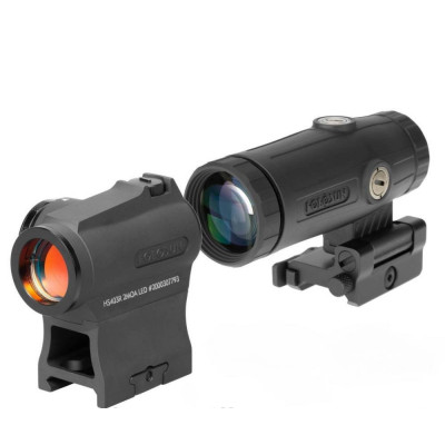 Комплект! Приціл коліматорний з магніфером HOLOSUN HS403R & HM3XT
