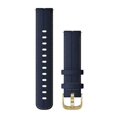 ремінець Garmin Ремінець Quick Release Band 18mm, Leather Band, Blue/Light Gold (010-12932-08)