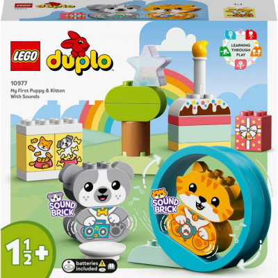 Блоковий конструктор LEGO Мой первый щенок и котёнок и их звуки (10977)