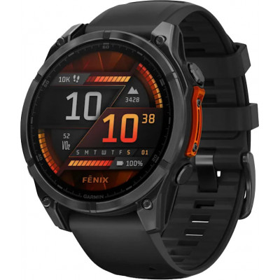 Спортивний годинник Garmin Fenix 8 47mm AMOLED Slate Gray with Black Silicone Band (010-02904-00)