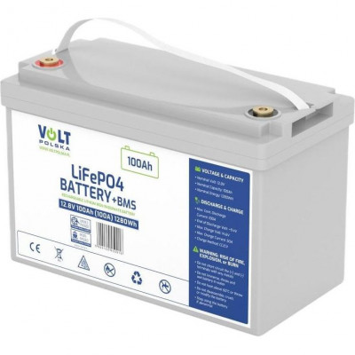 Акумулятор для ДБЖ Volt Polska LiFePO4 12,8V 100Ah + BMS (6AKLI10012)