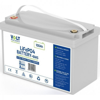 Акумулятор для ДБЖ Volt Polska LiFePO4 12,8V 100Ah BMS (6AKLI10112)