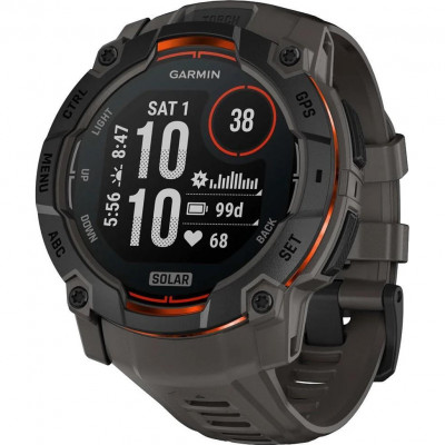 Смарт-годинник Garmin Instinct 3 50mm Solar Black with Charcoal Band (010-02935-00)