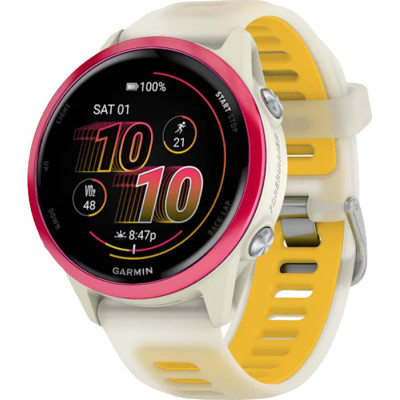 Смарт-годинник Garmin Forerunner 570 42mm Raspberry Aluminum w. Translucent Bone/Mango Band (010-02970-02)