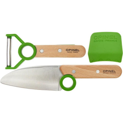 Набір ножів з 3 предметів Opinel Le Petite Chef green (002577)