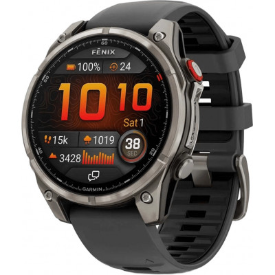 Смарт-годинник Garmin Fenix 8 Pro 47 mm AMOLED Titanium with Graphite/Black (010-03198-10/11)