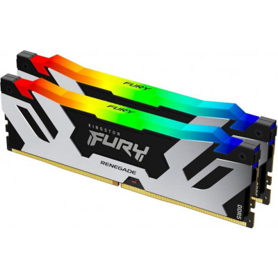 Пам'ять для настільних комп'ютерів Kingston FURY 32 GB (2x16GB) DDR5 6400 MHz Renegade Silver RGB (KF564C32RSAK2-32)