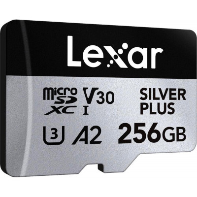 Карта пам'яті Lexar 256 GB microSDXC Professional Silver Plus UHS-I U3 V30 A2 Class 10 (LMSSIPL256G-BNANG)