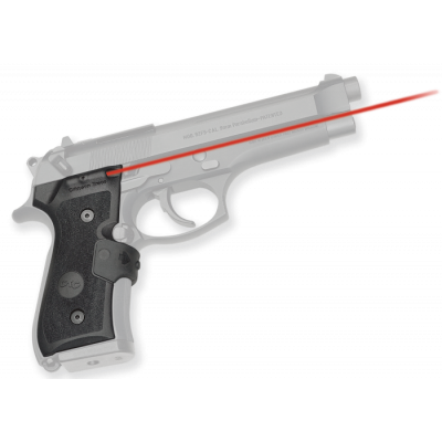 Crimson Trace LG402M Lasergrips Mil-Spec 5mW Red Laser with 633nM Wavelength & 50 ft Range Black Finish for Beretta 92, 96, M9A1 (Except 92X Variant)