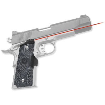 Crimson Trace LG904 Lasergrips Master Series 5mW Red Laser with 633nM Wavelength & 50 ft Range Black & Gray G10 Material for 1911 Commander, Government