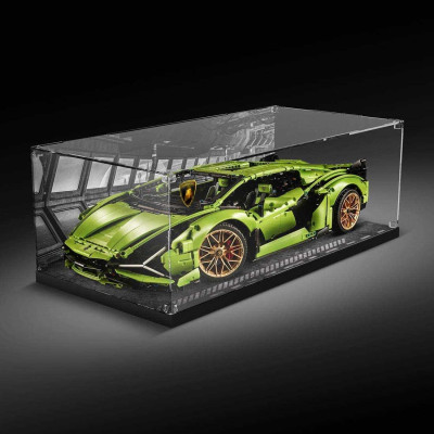 Вітрина-стенд AX-NEO, вітрина для моделі Technic (42115), сумісна з Lego Technic Lamborghini Sian FKP 37 42115 (НАБІР КОНСТРУКТОРА LEGO НЕ ВХОДИТЬ В КОМПЛЕКТ) НА ЗАДНЬОМУ ТЛІ КАРТИНКА