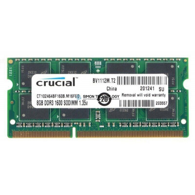 Пам'ять для ноутбуків Crucial 8 GB SO-DIMM DDR3L 1600 MHz (CT102464BF160B)