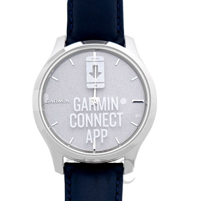 Смарт-годинник Garmin Vivomove Luxe Silver нержавіюча сталь W. Navy Італійська шкіра B. (010-02241-00)