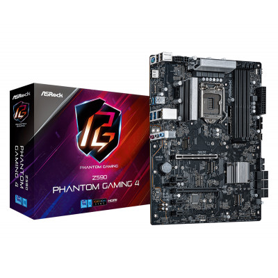 ASRock Z590 PHANTOM GAMING 4 (1200/Z590, 4*DDR4, 2xPCIex16, 6xSATAIII,RAID, 4xM.2, GLan, 7.1ch, ATX)