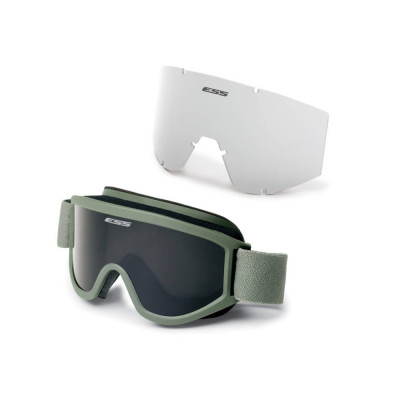Балістичні окуляри-маска ESS Land Ops із лінзами: Прозора / Smoke Gray. Колір оправи: Foliage Green - ESS-740-0402