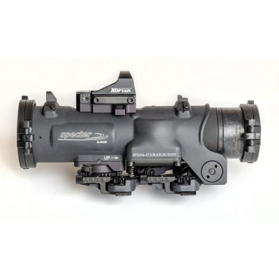 Elcan Specter DR 4x\/1x, 7.62 Reticle, with Flip Covers & ARD, Black & 4MOA XOPTEK