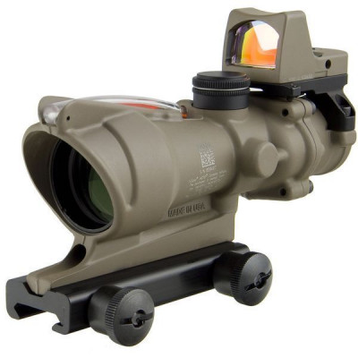 Комплект Trijicon приціл оптичний ACOG 4x32 BAC і приціл колліматорний RMR 3,25 МОА FDE Пісочний TA31-D-100570