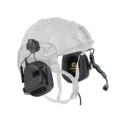 Активні тактичні навушники з комунікаційною гарнітурою Earmor M32H для шоломів - Чорні. EM-M32H-BLK