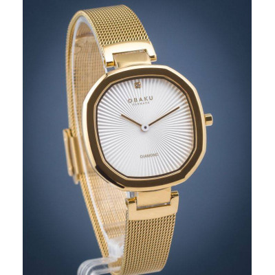 Жіночий годинник Obaku Brilliant Gold Diamond V277LXGIMG