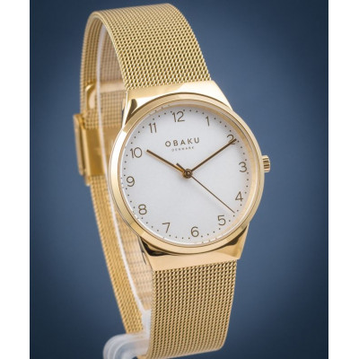 Жіночий годинник Obaku Land Gold V255LXGIMG