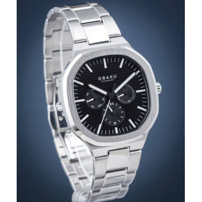 Чоловічий годинник Obaku ILD Blacksteel V275GMCBSC