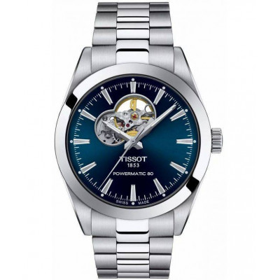 Чоловічий годинник Tissot Gentleman Powermatic 80 Open Heart T127.407.11.041.01 (T1274071104101)