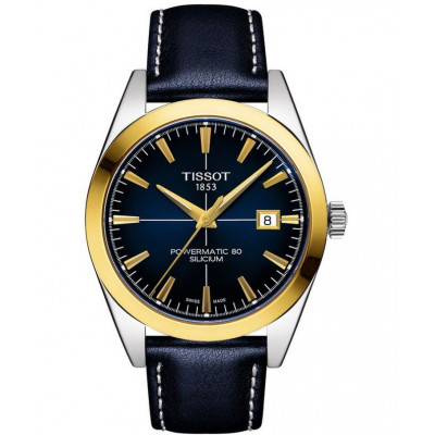 Чоловічий годинник Tissot Gentleman Powermatic 80 Silicium Solid 18K Gold Bezel T927.407.46.041.01 (T9274074604101)