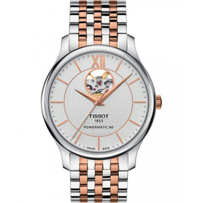 Чоловічий годинник Tissot Tradition Powermatic 80 Open Heart T063.907.22.038.01 (T0639072203801)