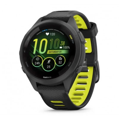 Garmin Forerunner 265S Black Bezel and Case w. Black/Amp Yellow S. Band (010-02810-03/13/53)
