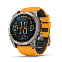 Garmin Fenix 8 51mm AMOLED Sapphire Titanium w. Spark Orange/Graphite Silicone Band (010-02905-10/11/53)