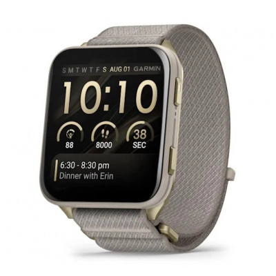 Смарт-годинник Garmin Venu X1 Soft Gold Titanium and French Grey Nylon