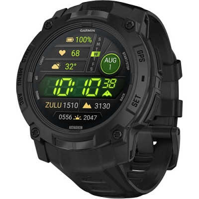 Смарт-годинник Garmin Instinct 3 50mm AMOLED Tactical Edition Black with Black Band (010-03020-50/90)