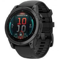 Смарт-годинник Garmin Fenix E 47mm AMOLED Slate Gray Steel with Black Silicone Band