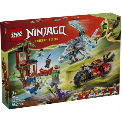 Блоковий конструктор LEGO NINJAGO Автомобільна битва ніндзя біля будинку на дереві (71857)