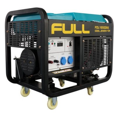 Генератор FULL дизельний FDL16500SC, 230V, 50Hz, 16.25kVA/12kW, 50 л, 4 л/год, стартер (FDL16500SC)