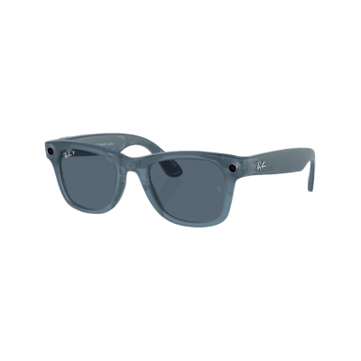 Смарт-очки Ray-Ban | Meta Wayfarer Large - Matte Jeans Transparent / Dusty Blue (RW4008 67552V 53-22)