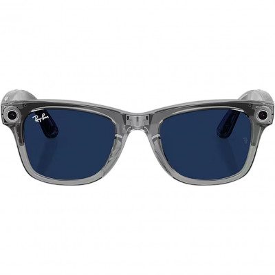 Смарт-очки Ray-Ban Meta Wayfarer Gen 2 Standart Shiny Transparent Grey Frame / Clear to Sapphire Transitions Lenses (RW4012 6840MF 50-22)