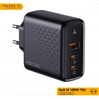 Зарядний пристрій VOLTME Revo 100 W GaN III/V-Dynamic/PD3.0/QC3.0/PPS Black