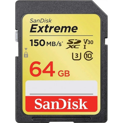 Карта пам'яті SanDisk 64 GB SDXC UHS-I U3 V30 Extreme (SDSDXV2-064G-GNCIN)