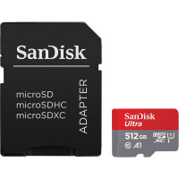 Карта пам'яті SanDisk 512 GB microSDXC UHS-I Ultra A1 + SD adapter SDSQUAC-512G-GN6MA