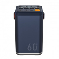 Зарядна станція O2 Project 60000 mAh 30 wat для ноутбука, телефону. Зарядна станція на 6 портів USB Powerbank з ліхтариком (Navy Blue)